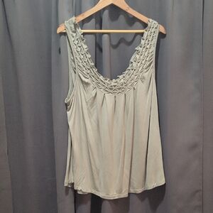 Maurices khaki green Ruched Sleeveless Tank Top
